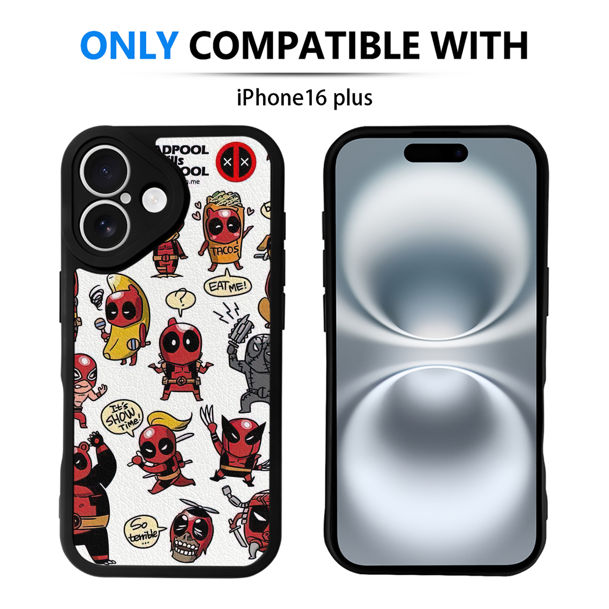 （画像用） Deadpool デッドプール 【iPhone 16シリーズ対応】シリコンスマホケース（レザー調） 材質：シリコン